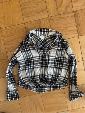 J. Crew Black and White Plaid Button-Down Shirt
